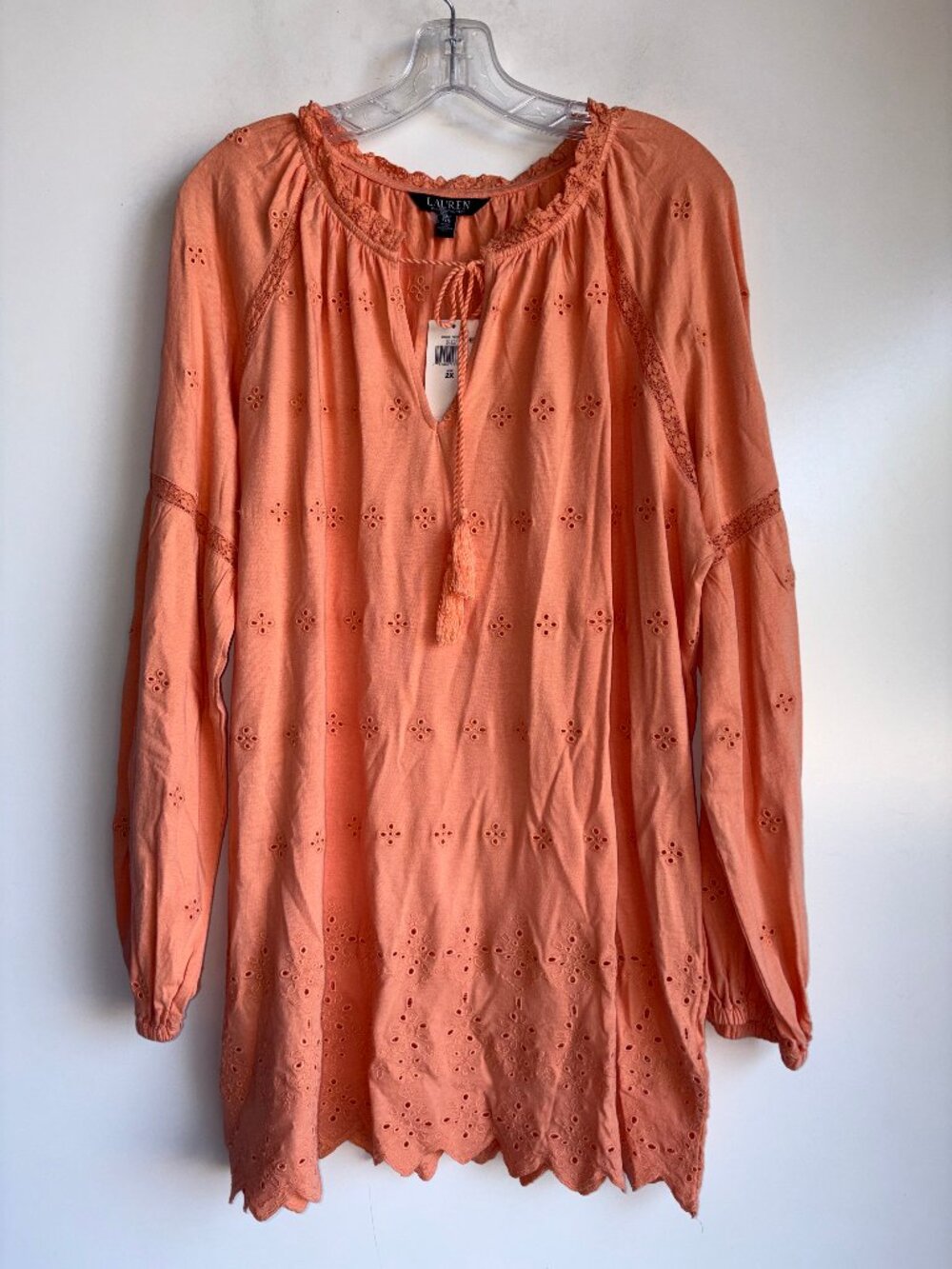 NWT Ralph Lauren Eyelet Peasant Top Size 2X